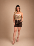 High-waisted fitted shorts