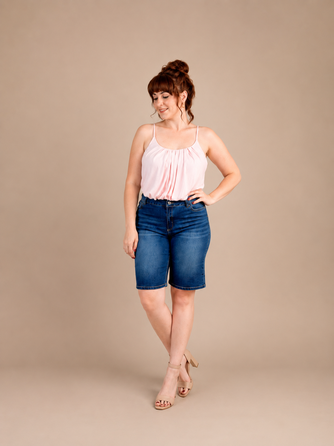 Blush pink sleeveless bodysuit